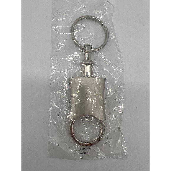 Sleek Silver Keychain With Dual Rings & Polished Finish - Picture 2 of 4